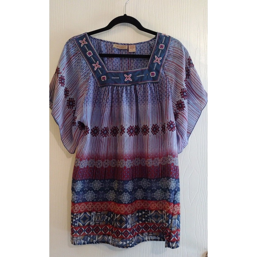 Art & Soul Women’s Blue Print Kimono Tunic – Size S